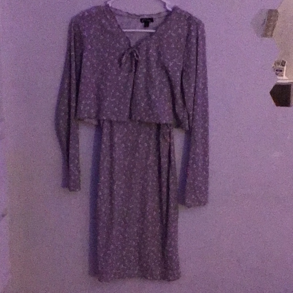 Purple floral print two peice dress